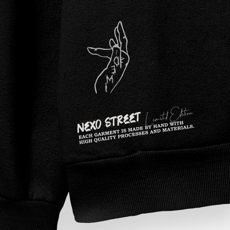 Hoodie oversize negro de Ken Kaneki (Tokyo Ghoul) — full black — NEXO Street