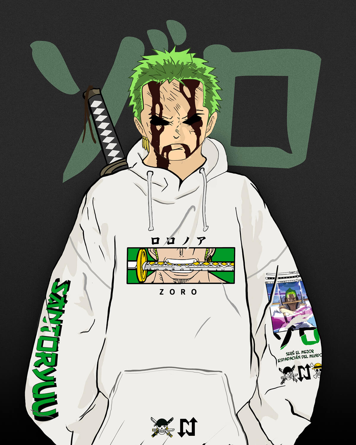 Hoodie ZORO 02 NEXO Street XS / ABRIGADOR Hoodie