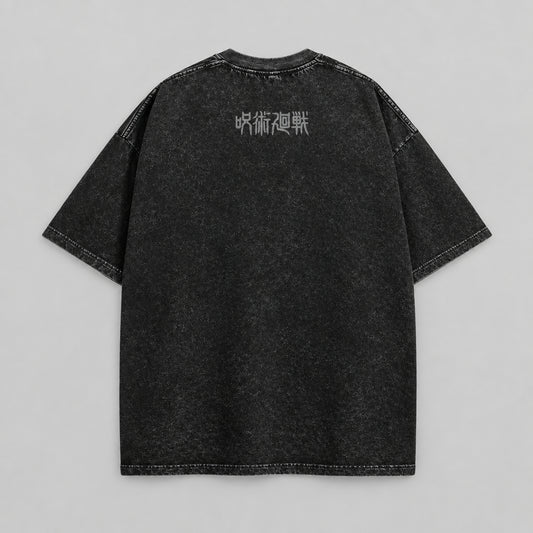 Camiseta oversize negra de Sukuna 02 (Jujutsu Kaisen) — vista frontal — NEXO Street