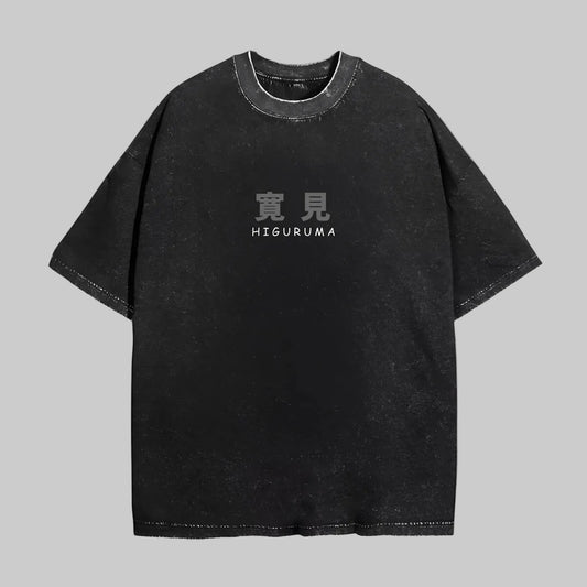 Camiseta oversize negra de Hiromi Higuruma (Jujutsu Kaisen) — vista frontal — NEXO Street