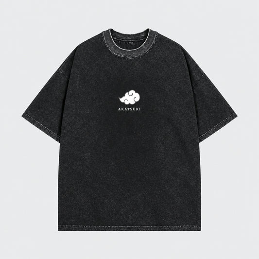 Camiseta oversize negra de Deidara, Katsu (Naruto) — vista frontal — NEXO Street