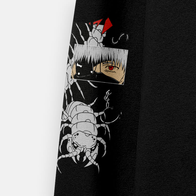 Hoodie oversize negro de Ken Kaneki (Tokyo Ghoul) — vista posterior — NEXO Street
