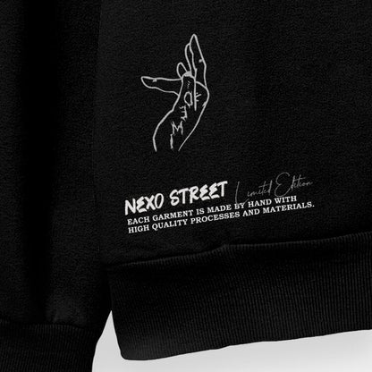 Hoodie oversize negro de Ken Kaneki (Tokyo Ghoul) — full black — NEXO Street
