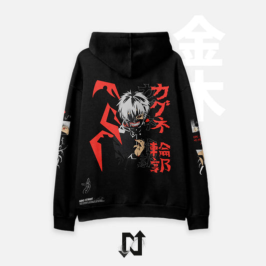 Hoodie KEN KANEKI NEXO Street 18 / ALTA DENSIDAD (310 gr) / FULL BLACK Buso