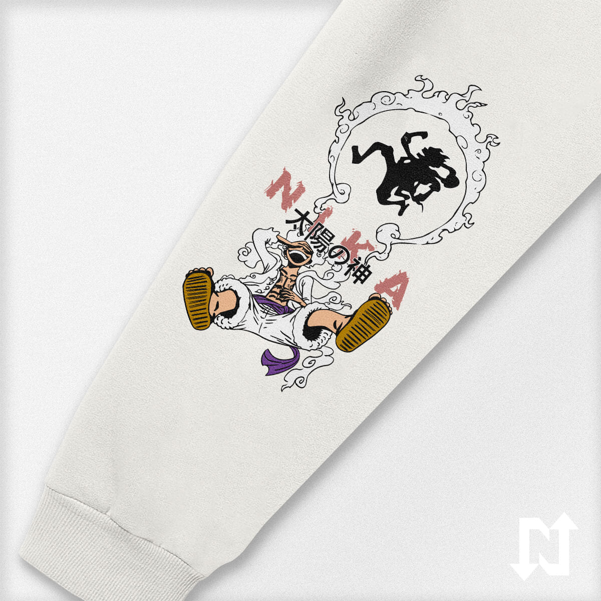Hoodie oversize negro de Luffy Gear 5 (One Piece) — alta densidad 310 gr — NEXO Street