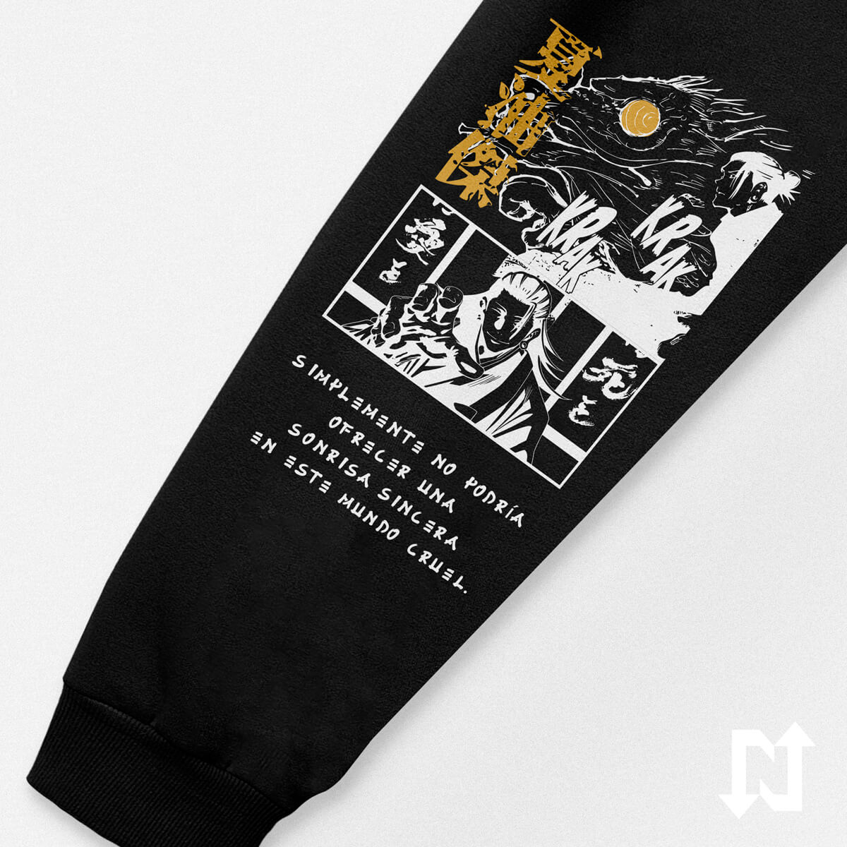 Hoodie oversize de Suguru Geto (Jujutsu Kaisen) — detalle del arte — NEXO Street