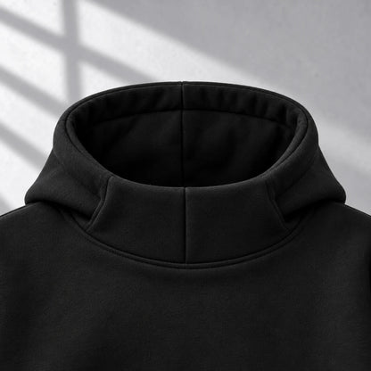 Hoodie SATORU GOJO — Jujutsu Kaisen, High Neck 280 g: detalle de confección sin estampados.