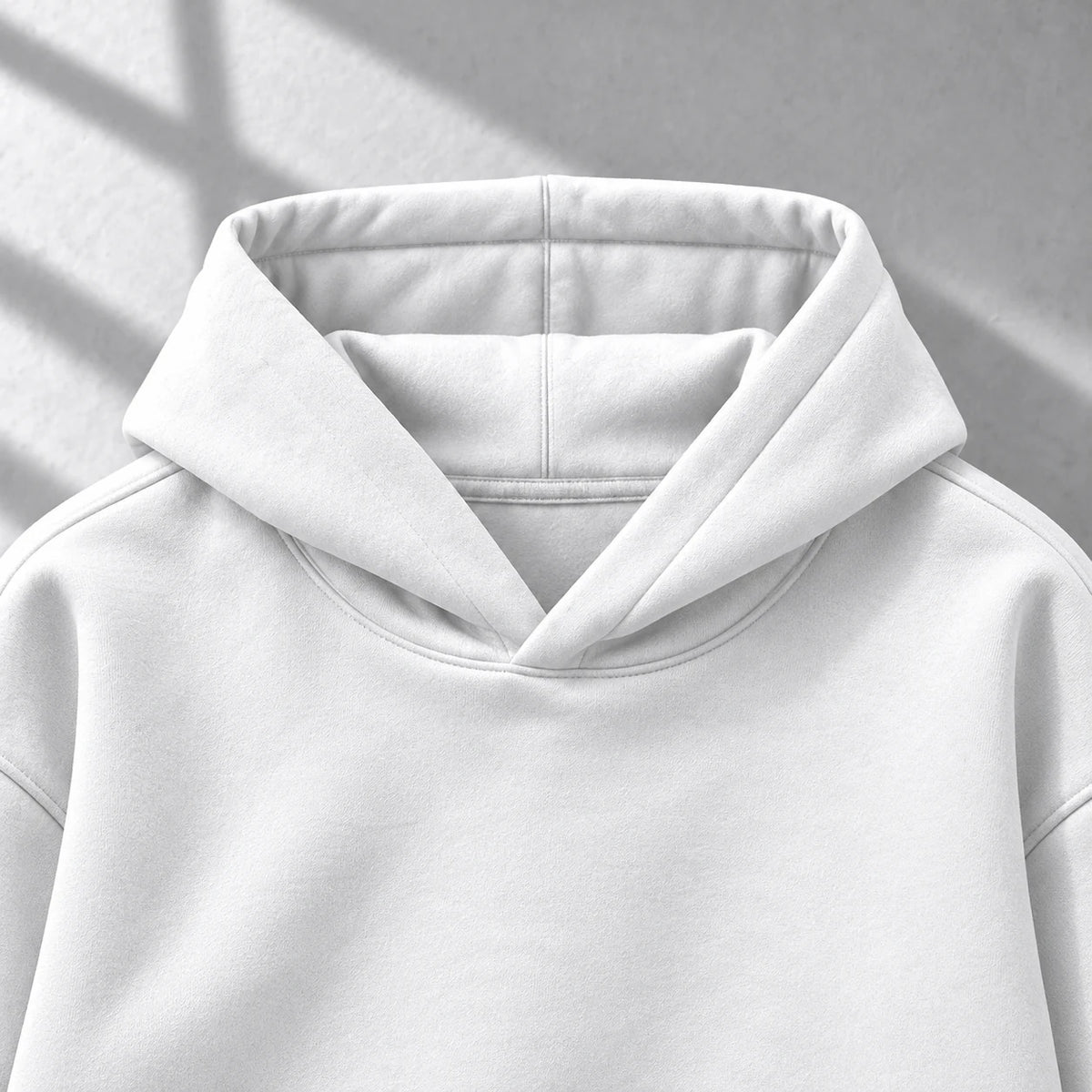 Hoodie TOJI FUSHIGURO — Jujutsu Kaisen, Blanco 280 g: detalle de confección sin estampados.