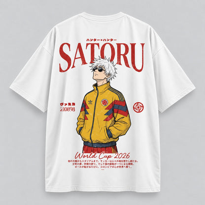 Camiseta ANIME FÚTBOL Colombia — Edición conmemorativa — Seda fría — Satoru Gojo, espalda — NEXO Street